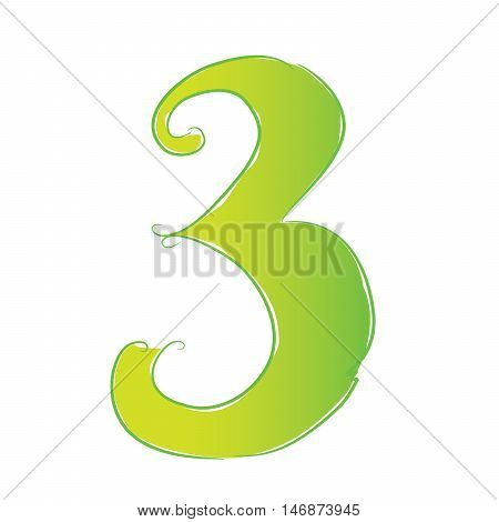 Hand drawn cartoon vector numbers. Decorative font
