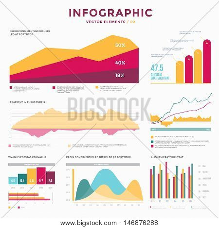 Collection infographic vector elements. Use in website, flyer, corporate report, presentation, advertising, marketing etc.