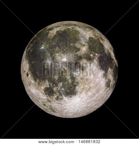 Moon Solar System Planet On Black Background 3D Rendering. Elements Of This Image Furnished By Nasa