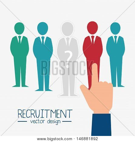 hand human resorces recruit desing isolated vector illustration eps 10