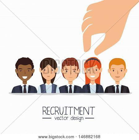 hand human resorces recruit desing isolated vector illustration eps 10
