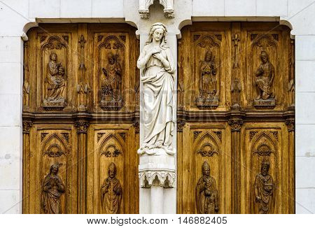 Beautiful cathedral church in Nancy France, summertime