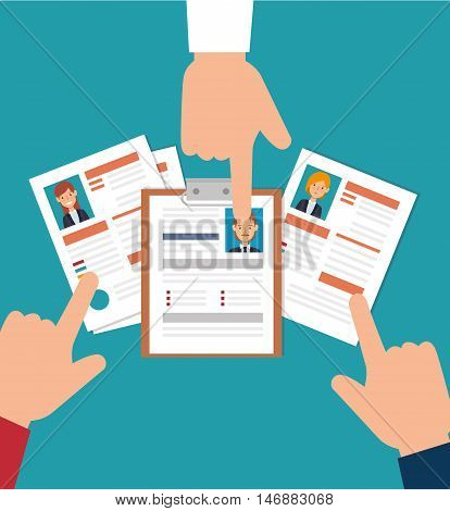 hand human resorces recruit desing isolated vector illustration eps 10