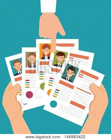 hand human resorces recruit desing isolated vector illustration eps 10