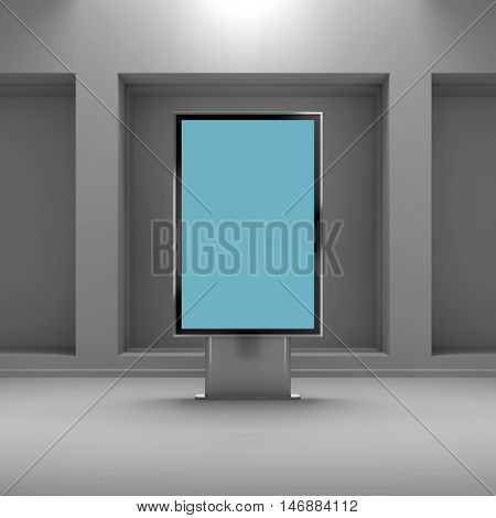 Street ad bannet mockup. Clipping path included. 3d render image.