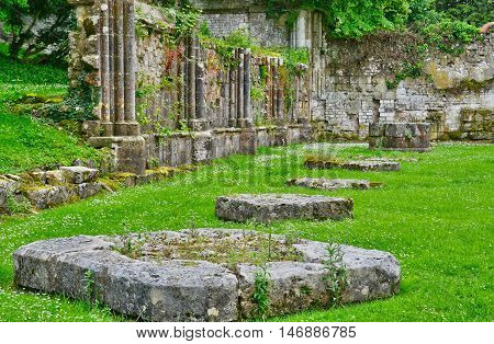 Saint Wandrille Rancon France - june 22 2016 : the Saint Wandrille abbey
