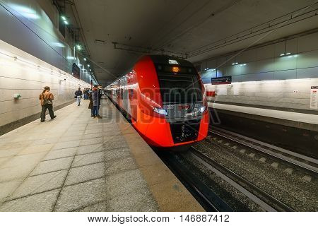 Lastochka Commuter Train. Moscow Central Circle Line.
