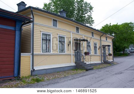 Naantali, Finland - 06 July , 2015: Cloudy Summer Day On The Historic Quarter Of Naantali