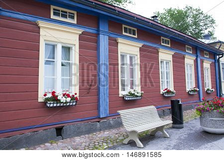 Naantali, Finland - 06 July , 2015: Cloudy Summer Day On The Historic Quarter Of Naantali