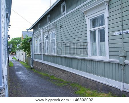 Naantali, Finland - 06 July , 2015: Cloudy Summer Day On The Historic Quarter Of Naantali