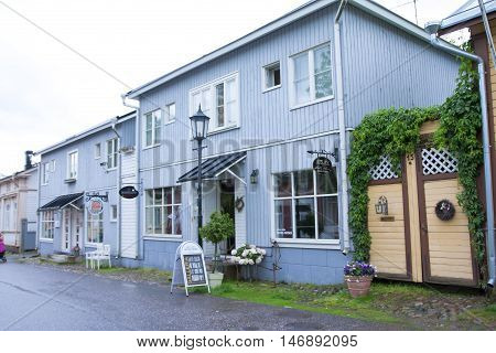 Naantali, Finland - 06 July , 2015: Cloudy Summer Day On The Historic Quarter Of Naantali