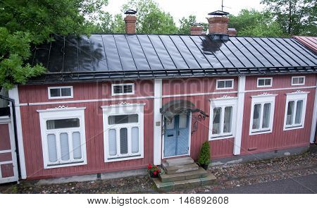 Naantali, Finland - 06 July , 2015: Cloudy Summer Day On The Historic Quarter Of Naantali