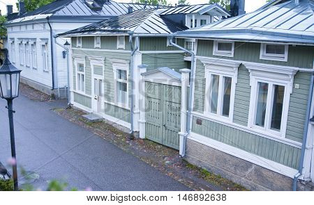 Naantali, Finland - 06 July , 2015: Cloudy Summer Day On The Historic Quarter Of Naantali