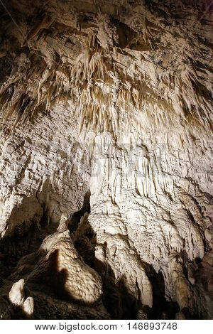 Stalagmites And Stalactites In Ruakuri Cave, Waitomo, Nz