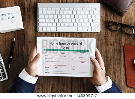 Home Improvement Form Personnel Details Concept