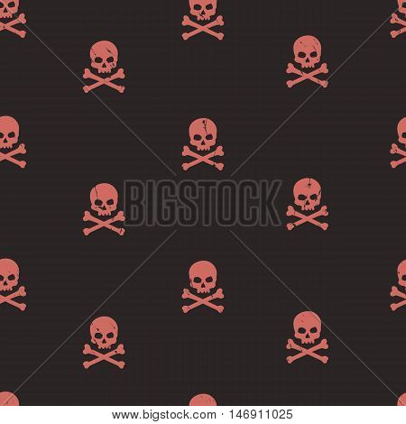 Vector Seamless Grunge Pattern With Skulls And Bones