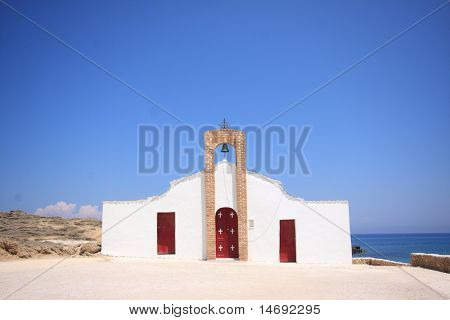 Church of Saint Nikolas beach on Zakynthos island Greece