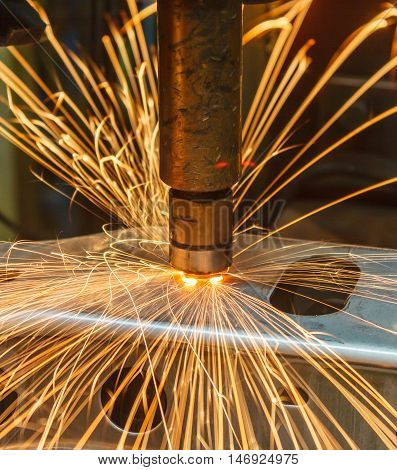 Spot welding machine Industrial automotive part in factory