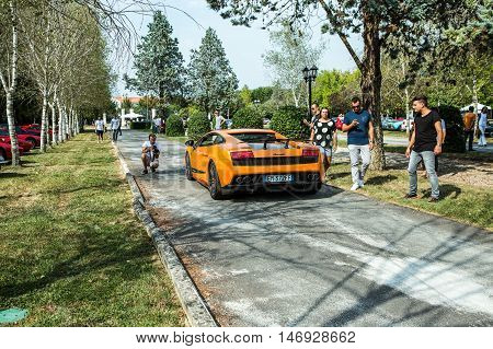 Mogliano VenetoItaly Sept 112016:Photo of a Lamborghini Gallardo SL Superleggera at meeting Top Selection 2016. The Lamborghini Gallardo is a sports supercar built by Lamborghini from 2003 to 2013.