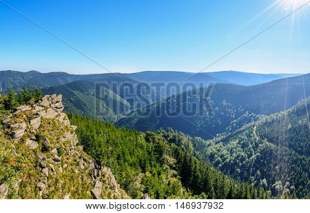 The highest mountain Praded of Czech mountains Jeseniky