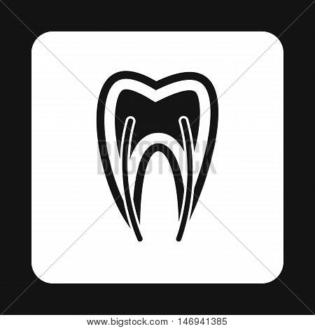 Human tooth cross section icon in simple style isolated on white background vector illustration