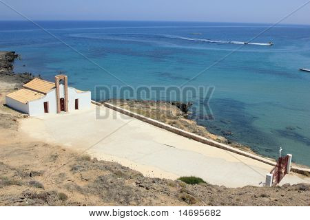 Church of Saint Nikolas beach on Zakynthos island Greece