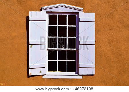 Modern style window taken at a southwestern adobe style building