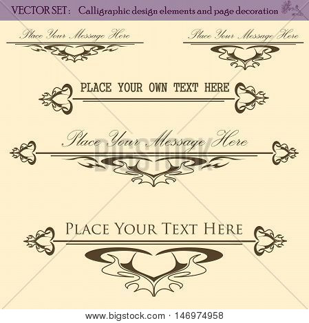 Vector Set of Vintage Design Elements. Retro