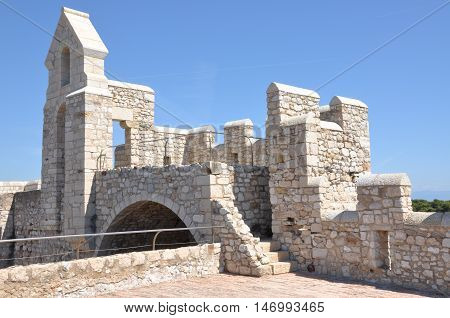 Fort ruin on Lérins Abbey with clear sky