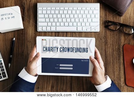 Charity Crowdfunding Financial Supporters Concept 