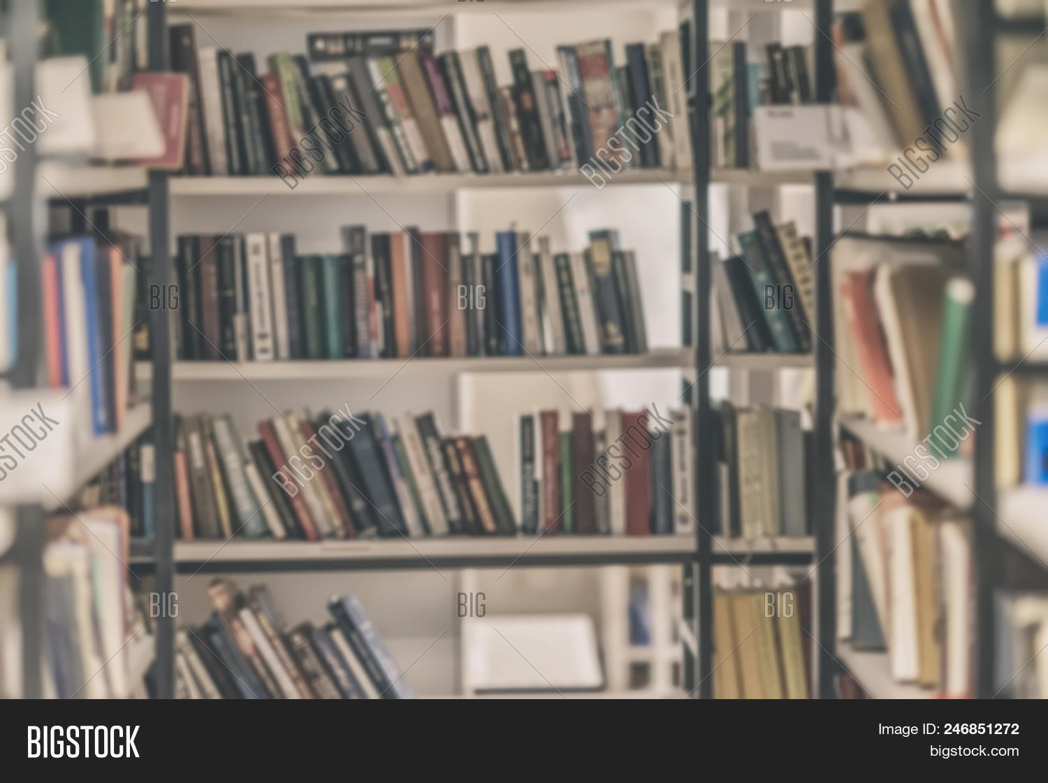 Blurred Bookshelves Image Photo Free Trial Bigstock