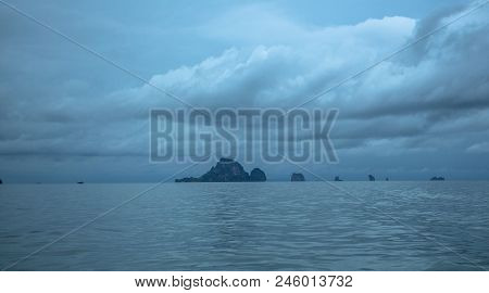 Islands View In The Mid Of Ocean In Krabi Thailand