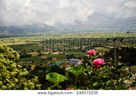 Sun Valley Of Greece. Lassithi Plateau On The Island Of Crete, Greece.