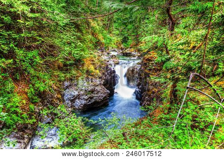Little Qualicum Falls (lower Falls) Near Qualicum Beach And Parksville On Vancouver Island, British 