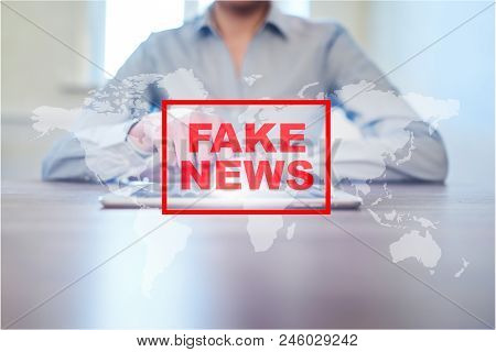 Fake News Warning On The Virtual Screen