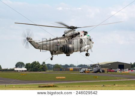 Raf Waddington, Lincolnshire, Uk - July 5, 2014: Royal Navy Fleet Air Arm Westland Sea King Asac.7 A
