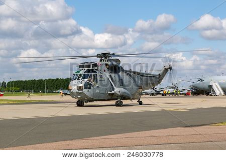 Raf Waddington, Lincolnshire, Uk - July 5, 2014: Royal Navy Fleet Air Arm Westland Sea King Asac.7 A