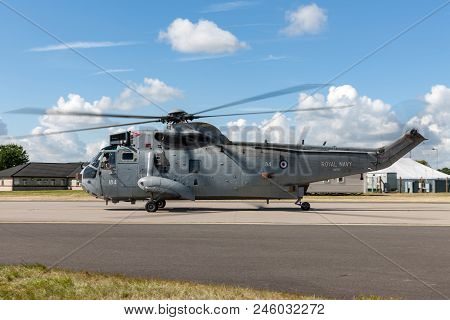 Raf Waddington, Lincolnshire, Uk - July 5, 2014: Royal Navy Fleet Air Arm Westland Sea King Asac.7 A