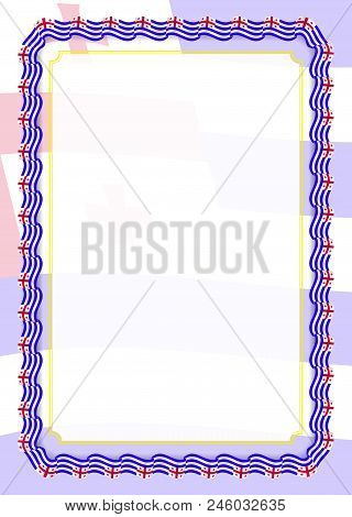 Frame And Border Of Ribbon With Adjara Flag, Template Elements For Your Certificate And Diploma. Vec