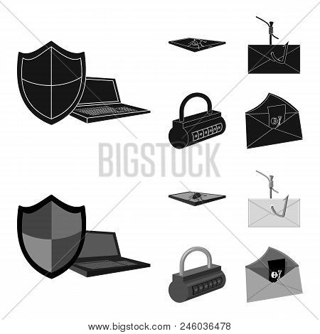 Hacker, System, Connection .hackers And Hacking Set Collection Icons In Black, Monochrome Style Vect