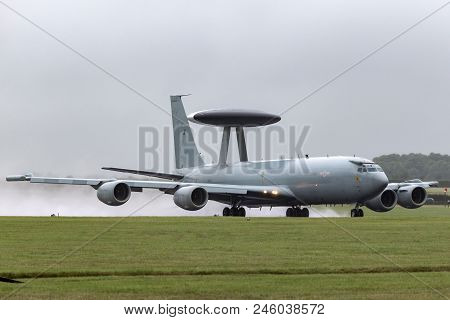 Raf Waddington, Lincolnshire, Uk - July 6, 2014: Royal Air Force (raf) Boeing E-3d Sentry Airborne E