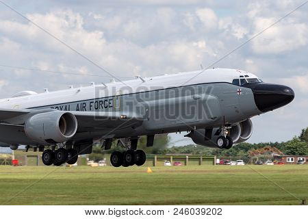 Raf Waddington, Lincolnshire, Uk - July 5, 2014: Royal Air Force (raf) Boeing Rc-135w Air Seeker (ri