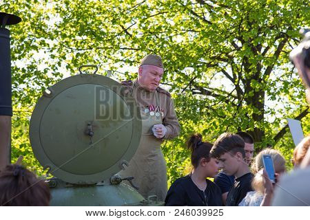 Latvia, City Riga, Victory Park, May 9, Celebration 73 Year After World War 2, Peoples, Flowers And 