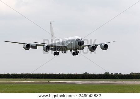 Raf Waddington, Lincolnshire, Uk - July 5, 2014: Royal Air Force (raf) Boeing Rc-135w Air Seeker (ri
