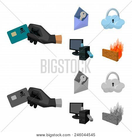 System, Internet, Connection, Code .hackers And Hacking Set Collection Icons In Cartoon, Monochrome 