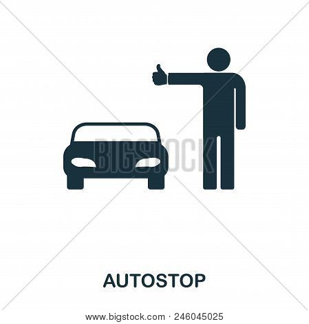 Autostop Icon. Mobile App, Printing, Web Site Icon. Simple Element Sing. Monochrome Autostop Icon Il