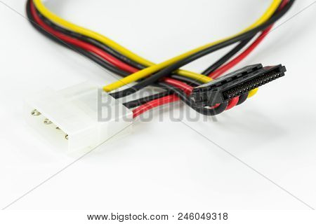4 Pin Molex To Sata Power Cable Adapter Isolated On White Background