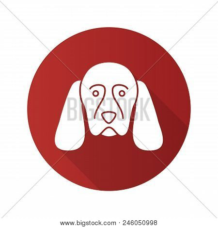 Cocker Spaniel Flat Design Long Shadow Glyph Icon. Gundog Breed. Vector Silhouette Illustration