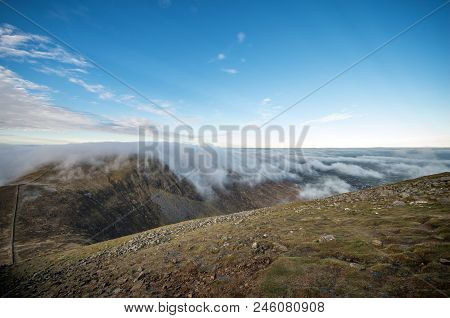 A Gorgeous View From Slieve Donard With Low Lying Clouds.