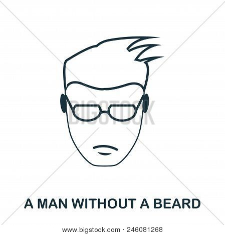 A Man Without A Beard Icon. Flat Style Icon Design. Ui. Illustration Of A Man Without A Beard Icon. 